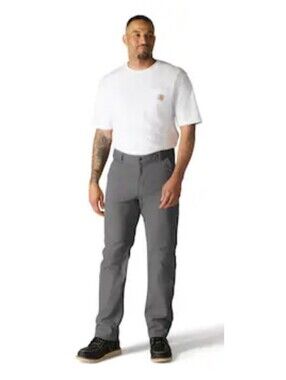Carthartt Men's Gray Rugged Flex Relaxed Fit Straight Work Pants